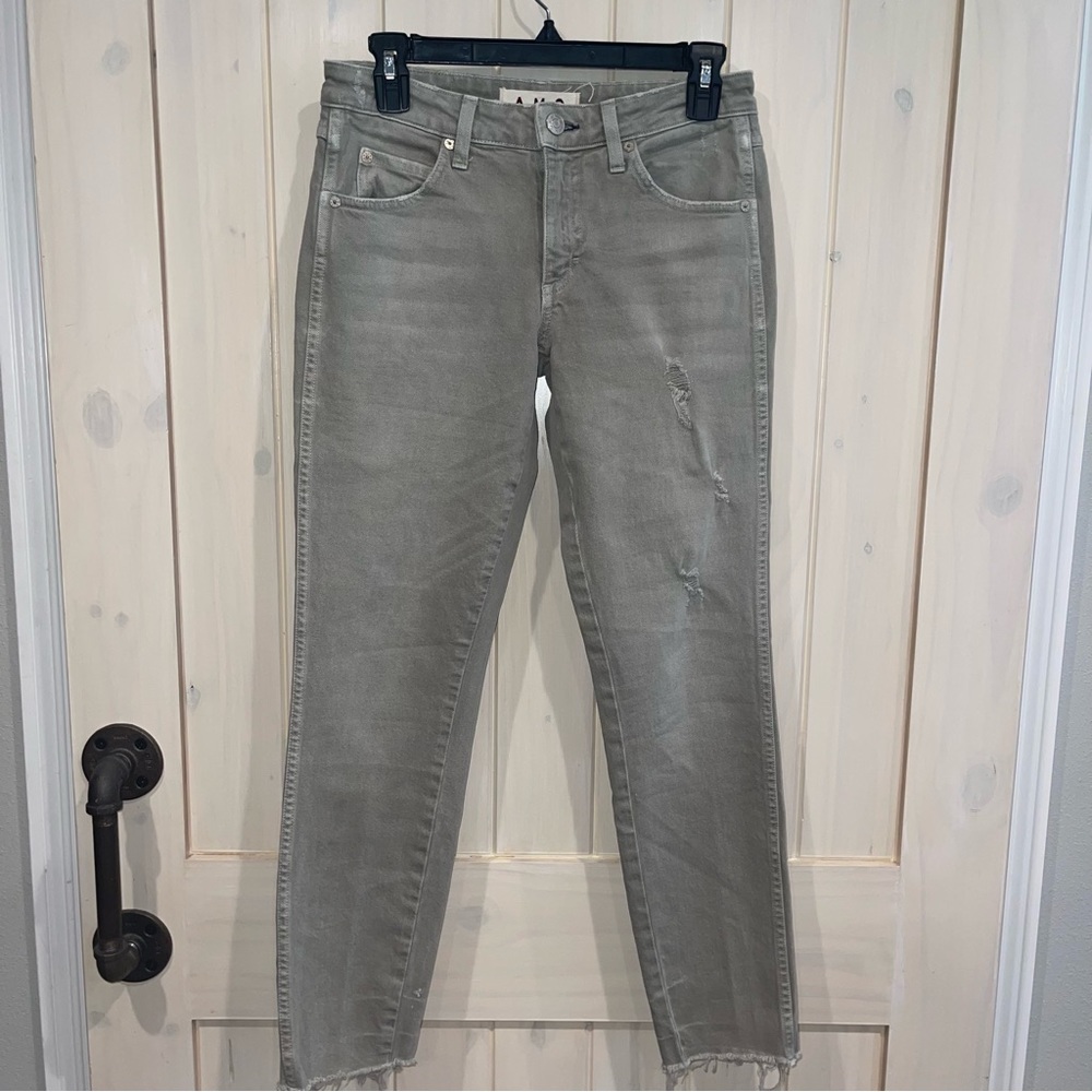 AMO Stix Crop Sage Green Jeans